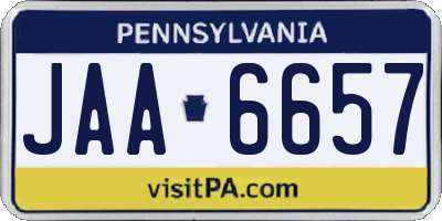 PA license plate JAA6657