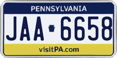 PA license plate JAA6658