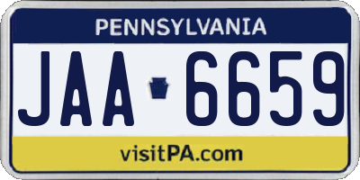 PA license plate JAA6659