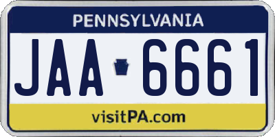 PA license plate JAA6661