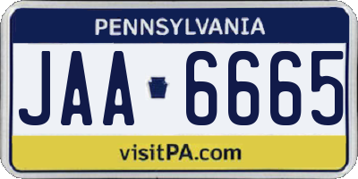 PA license plate JAA6665