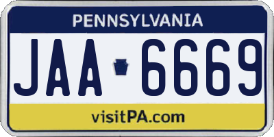 PA license plate JAA6669