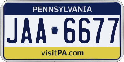 PA license plate JAA6677