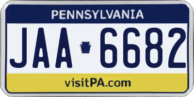 PA license plate JAA6682