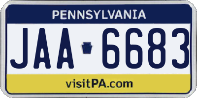 PA license plate JAA6683