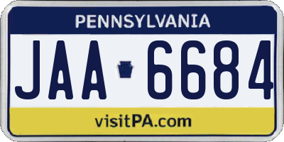 PA license plate JAA6684