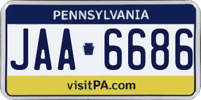 PA license plate JAA6686