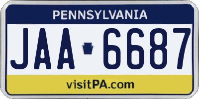 PA license plate JAA6687