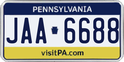 PA license plate JAA6688