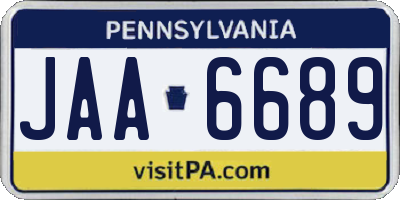 PA license plate JAA6689