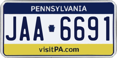 PA license plate JAA6691