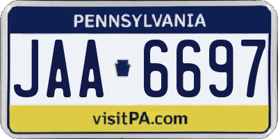 PA license plate JAA6697