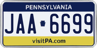 PA license plate JAA6699