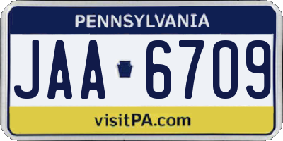 PA license plate JAA6709