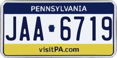 PA license plate JAA6719