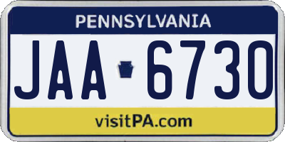 PA license plate JAA6730