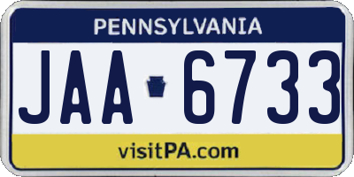 PA license plate JAA6733