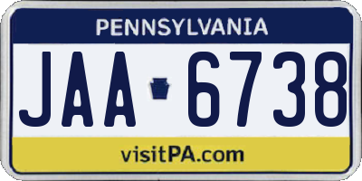 PA license plate JAA6738