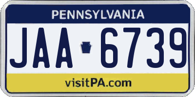 PA license plate JAA6739