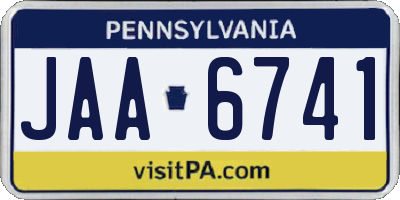 PA license plate JAA6741