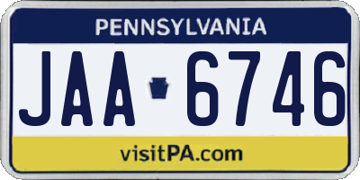 PA license plate JAA6746