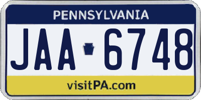 PA license plate JAA6748