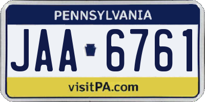 PA license plate JAA6761