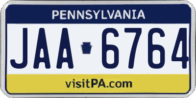 PA license plate JAA6764