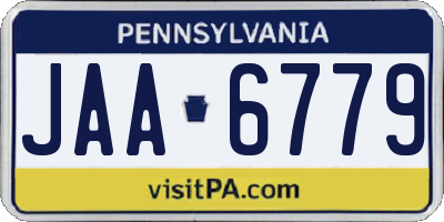 PA license plate JAA6779