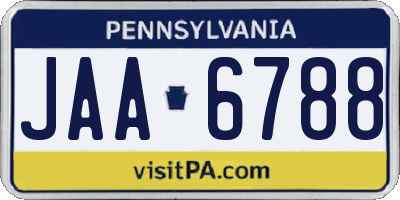 PA license plate JAA6788