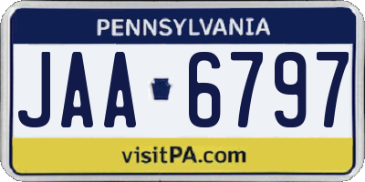 PA license plate JAA6797