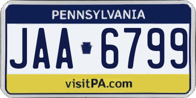 PA license plate JAA6799