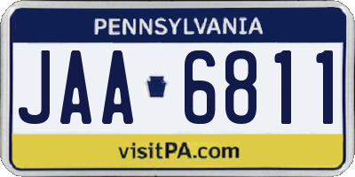 PA license plate JAA6811