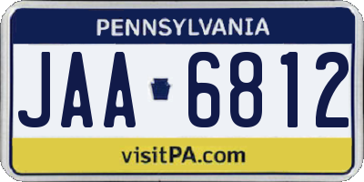 PA license plate JAA6812