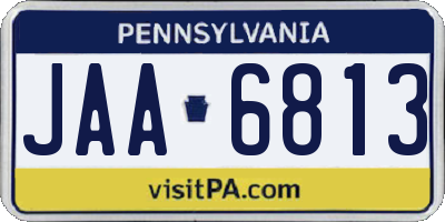 PA license plate JAA6813