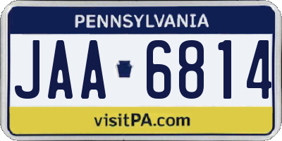 PA license plate JAA6814