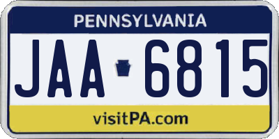 PA license plate JAA6815