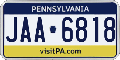 PA license plate JAA6818