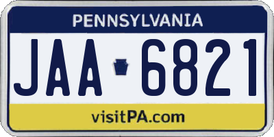 PA license plate JAA6821