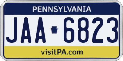 PA license plate JAA6823