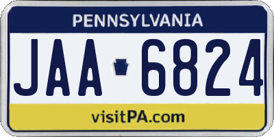 PA license plate JAA6824