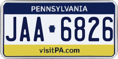 PA license plate JAA6826