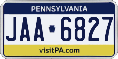 PA license plate JAA6827