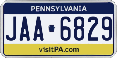 PA license plate JAA6829