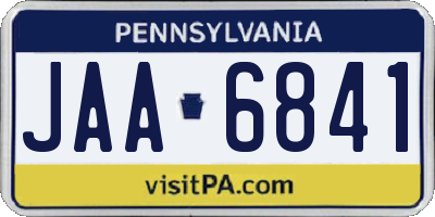 PA license plate JAA6841