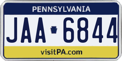 PA license plate JAA6844