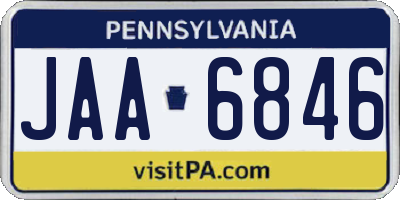 PA license plate JAA6846