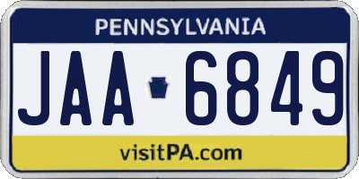 PA license plate JAA6849