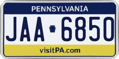 PA license plate JAA6850