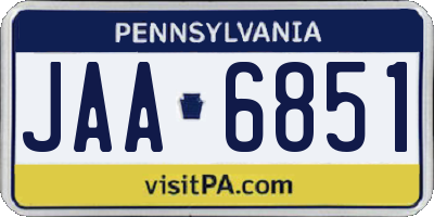 PA license plate JAA6851